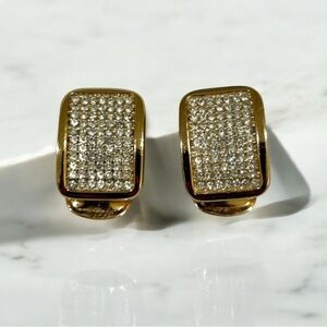 Dior Crystal Square Earrings -Preloved